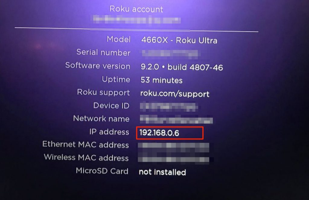 roku ip address