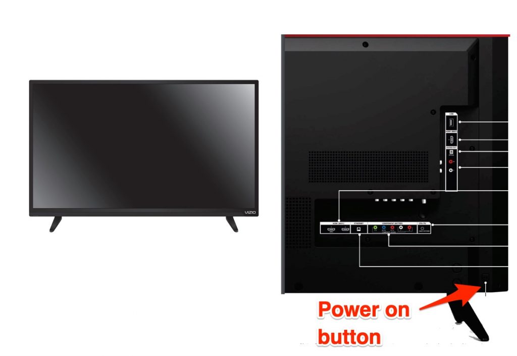 turn on vizio tv without remote