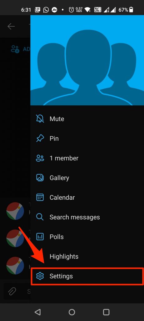 settings groupme