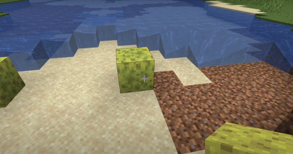 use sponge to remove water in Minecraft